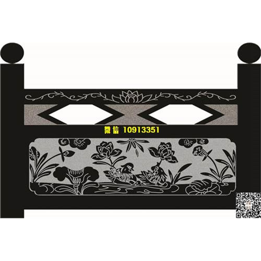 精雕图121荷花鸳鸯栏板精雕图线雕图线条图单线铣底图_电脑雕刻plt文泰矢量图精雕图浮雕图